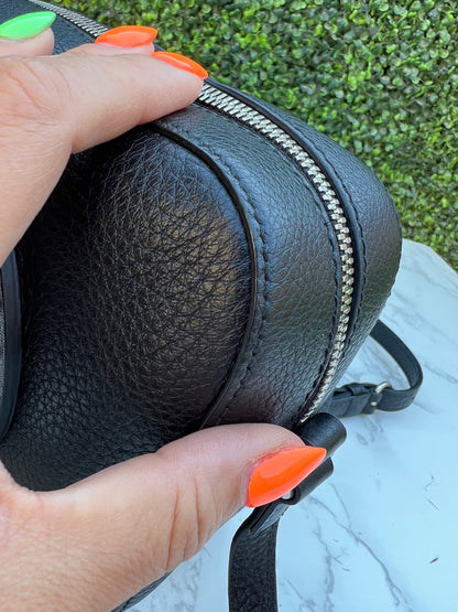 GG Black Pebbled Leather Studded Soho Disco Bag