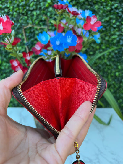 Authentic LV Clemence Blooming Flower Monogram Wallet Poppy Red