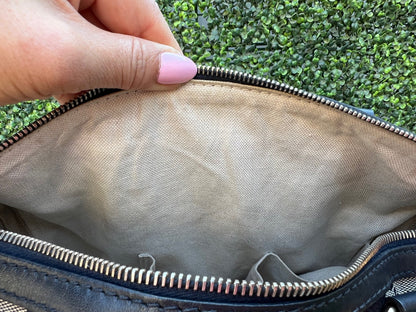 Authentic Preowned Gucci Boston Crossbody Bag with Vintage Web Navy Blue