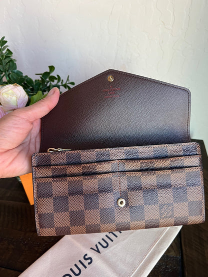 Sarah Wallet Damier Ebene Canvas