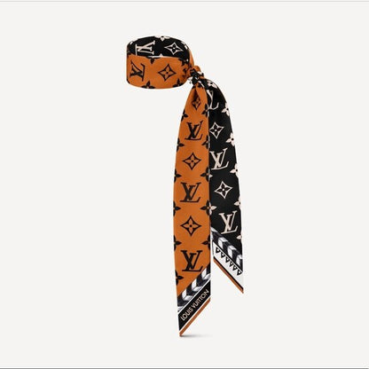 Silk Monogram LV Crafty Bi Color BB Bandeau Caramel Black