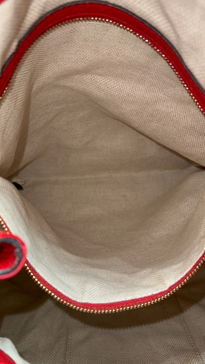 Gucci Pebbled Leather Soho Hobo Bag Red