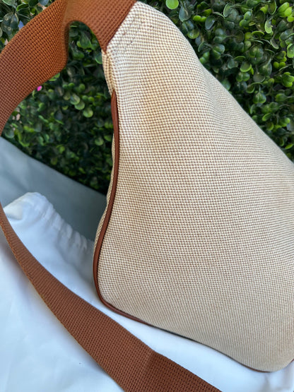 Web Beige Canvas Belt Bag
