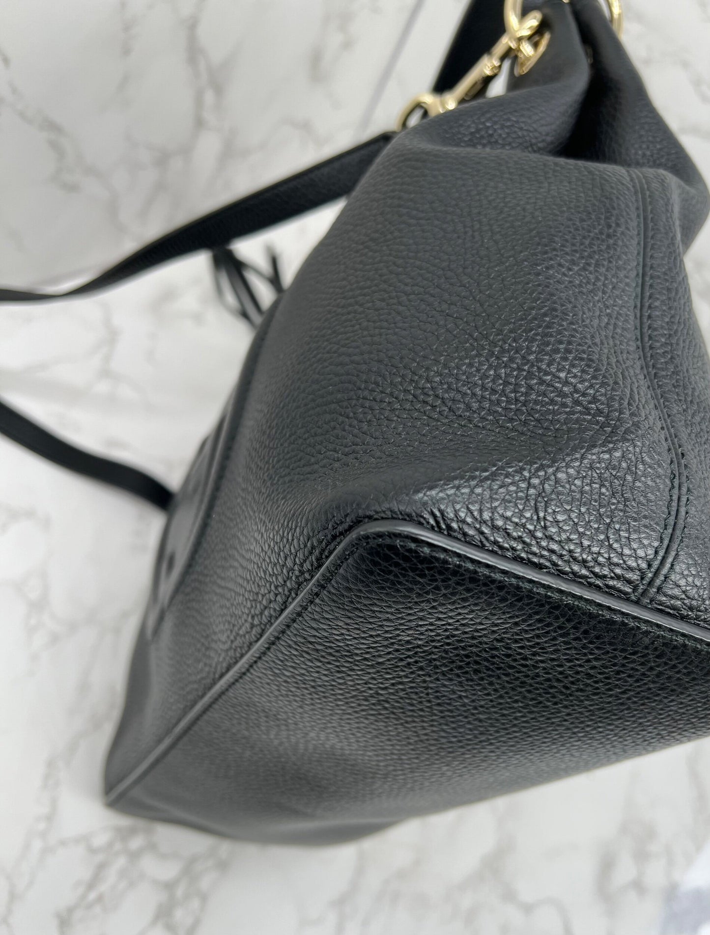 GG Pebbled Leather Soho Hobo Bag Red