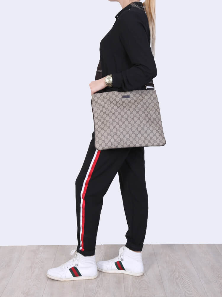 Gucci Blue/Grey GG Coated Canvas Messenger Bag
