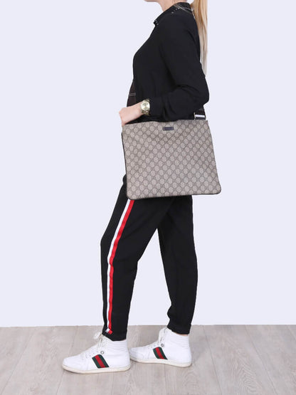 Gucci Blue/Grey GG Coated Canvas Messenger Bag