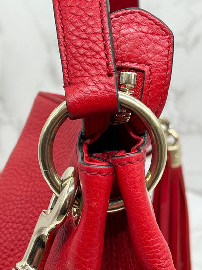Gucci Pebbled Leather Soho Hobo Bag Red