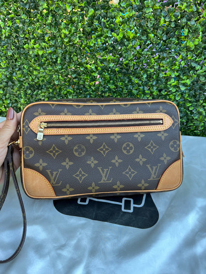 Authentic Preowned Louis Vuitton Marly Dragonne Clutch Monogram Canvas
