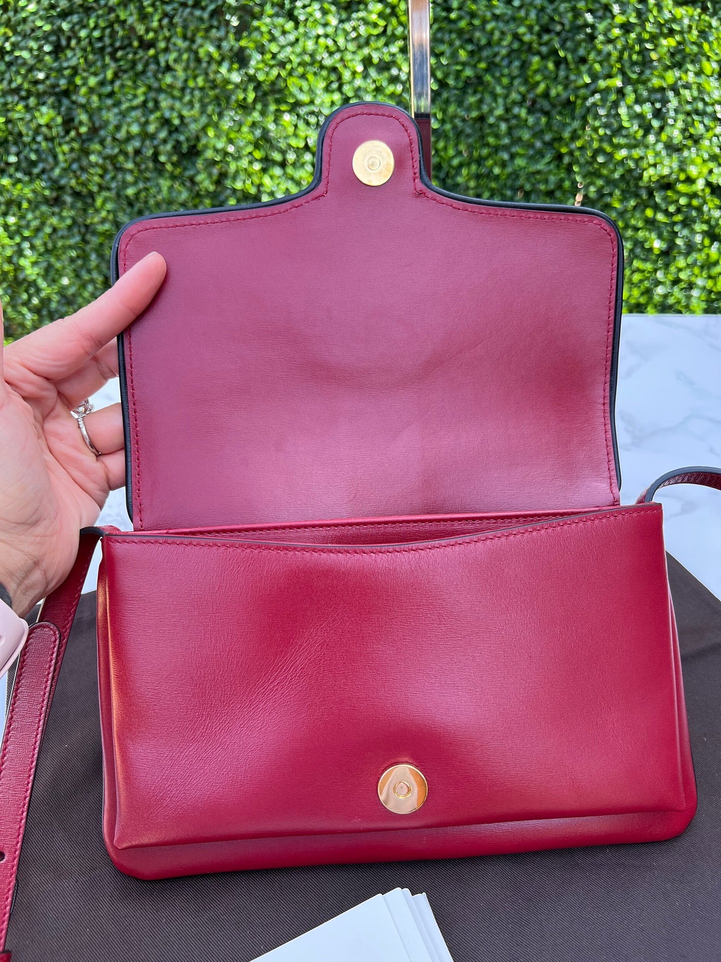 Arli Red Leather Crossbody Bag Vitello Palmellato Lux