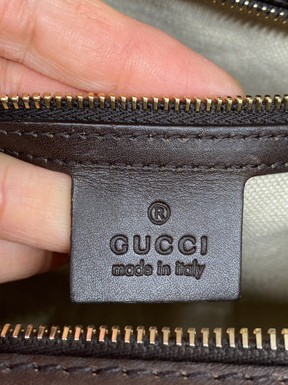 Gucci Boston Bag Medium Beige Red/Green Trim