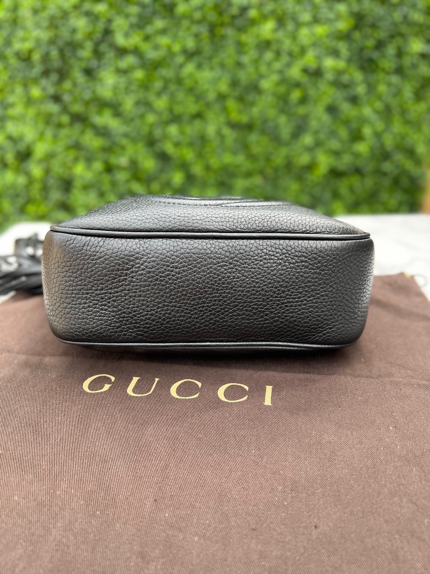Soho Disco Pebbled Leather Crossbody Bag in Black