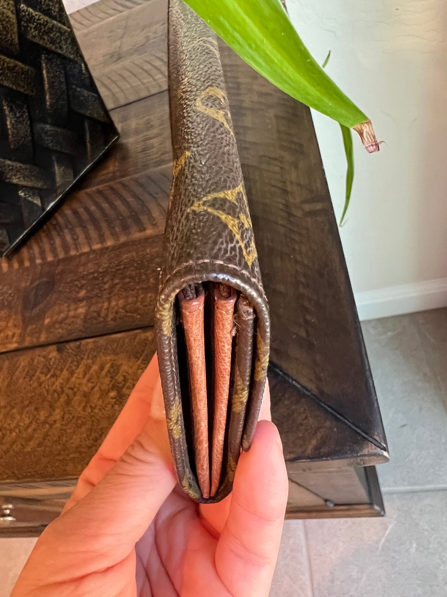 Vintage Envelope Flap Wallet Monogram