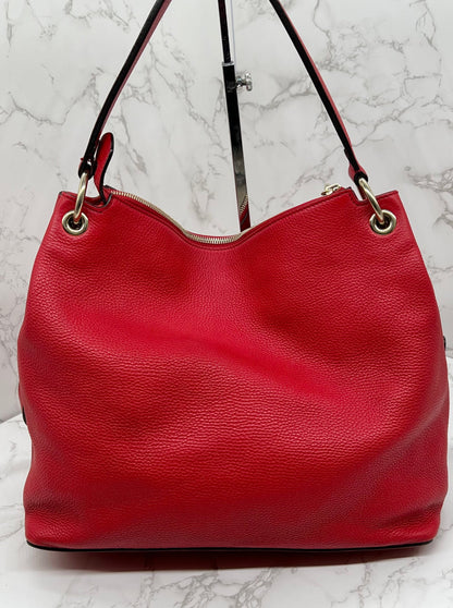 Gucci Pebbled Leather Soho Hobo Bag Red