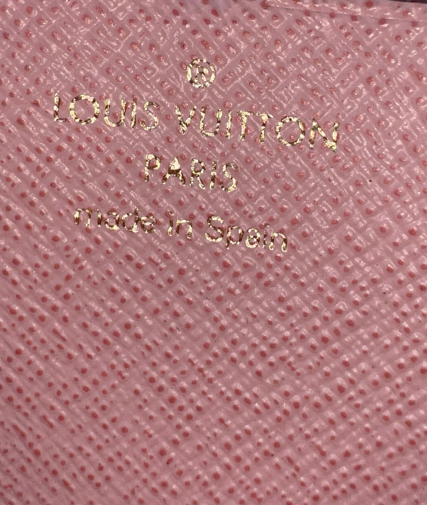 Authentic Preowned Louis Vuitton Jeanne Wallet Monogram Canvas Rose Ballerine with Card Case & Zip Pouch Inserts