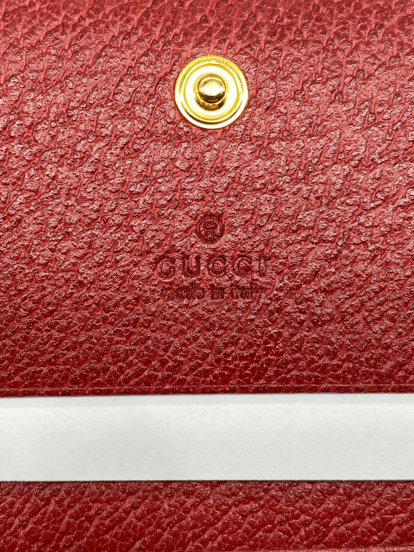 Gucci Red Ophidia Flora Card Case Wallet