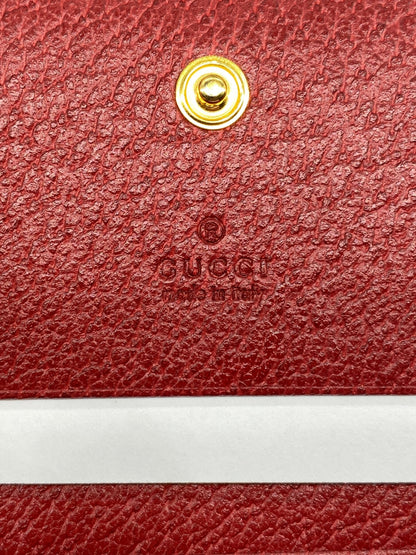Gucci Red Ophidia Flora Card Case Wallet