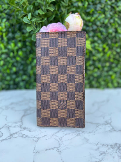 Damier Ebene Checkbook Credit Card and Currency Wallet