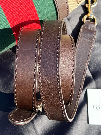 GG Vintage Web Medium Boston Dark Brown w/Strap