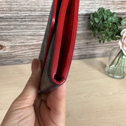 Limited Edition Empreinte Bloom Flower Emilie Wallet Marine Rouge