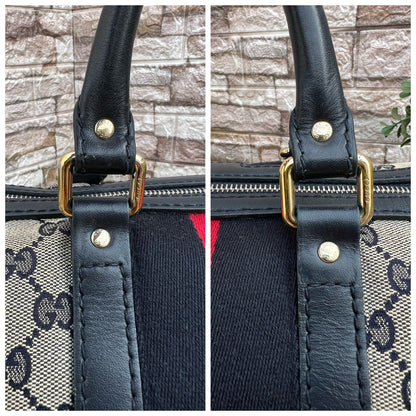 Navy Blue Boston Vintage Web Crossbody Bag