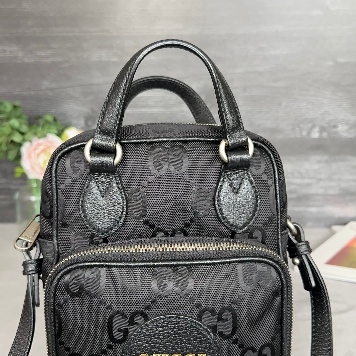 GG Black Econyl Off The Grid Crossbody Bag