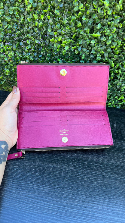Adele Monogram Canvas Wallet Fuchsia