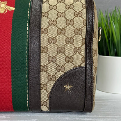 Authentic Pre-Owned Vintage Bee Web Boston Bag Dark Brown