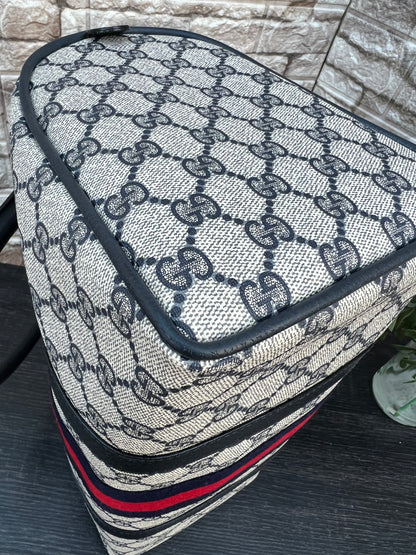 Vintage GG Supreme Navy Blue Boston Bag