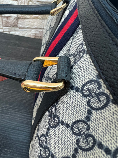 Vintage GG Supreme Navy Blue Boston Bag