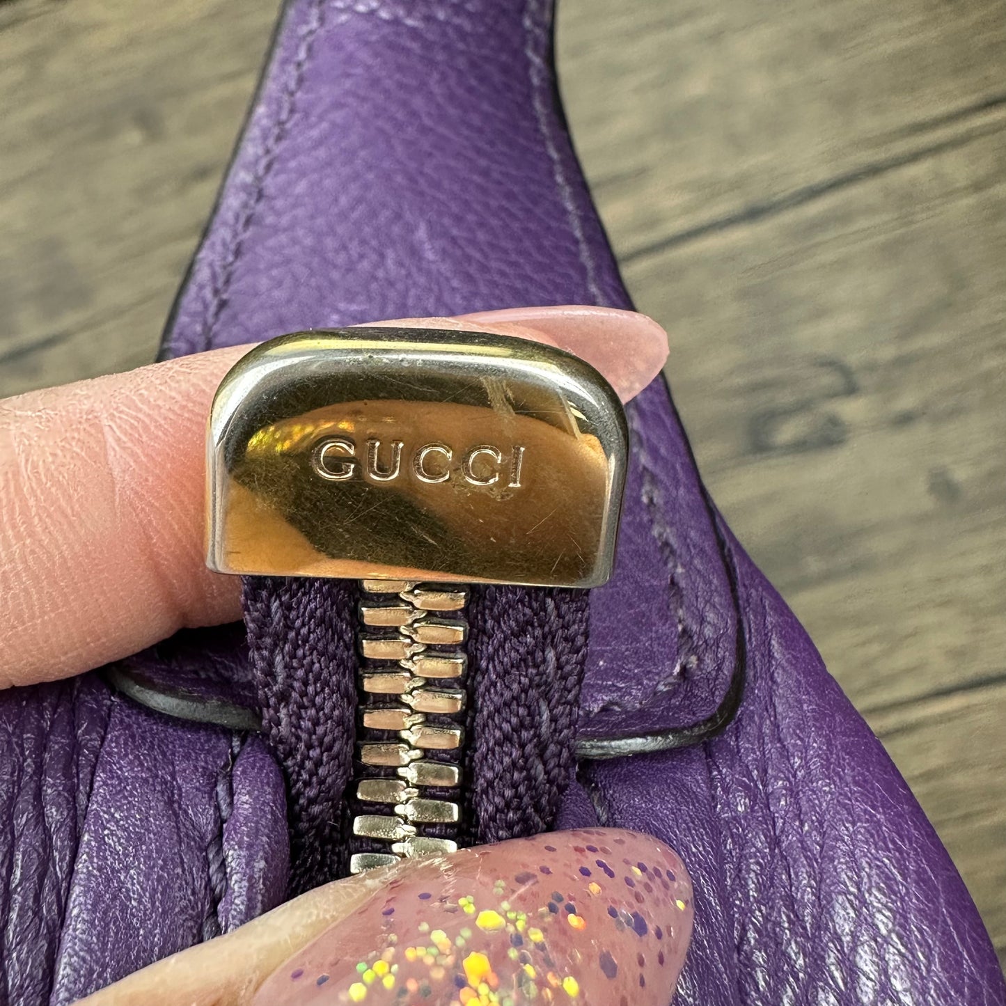 Large Soho Purple Leather Hobo Bag