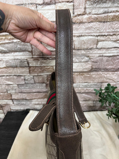 Vintage GG Supreme Sherry Line Equestrian Saddle Boots  Shoulder Bag