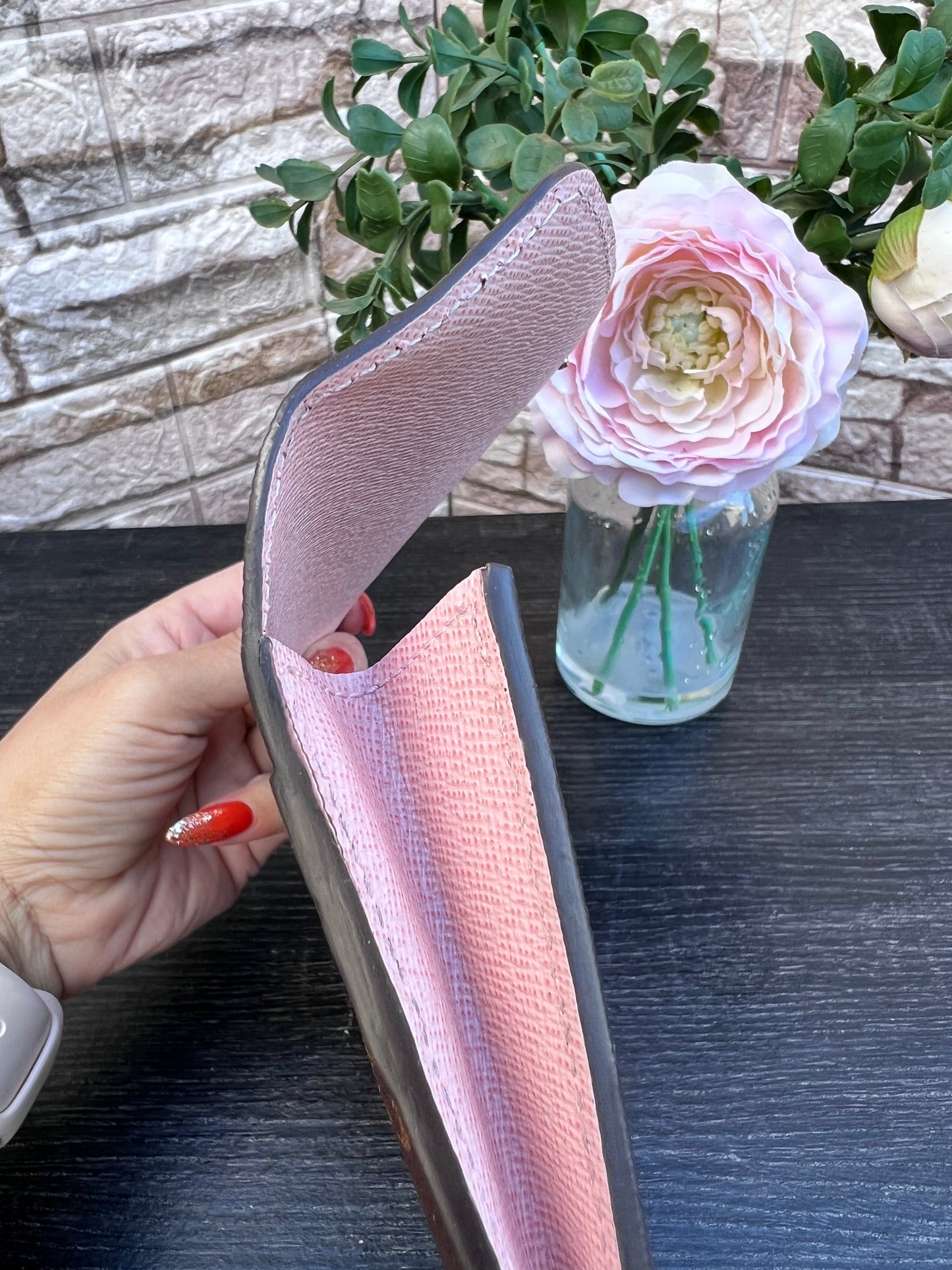 Jeanne Wallet Rose Ballerine with Credit Card Holder & Zipped Inserts