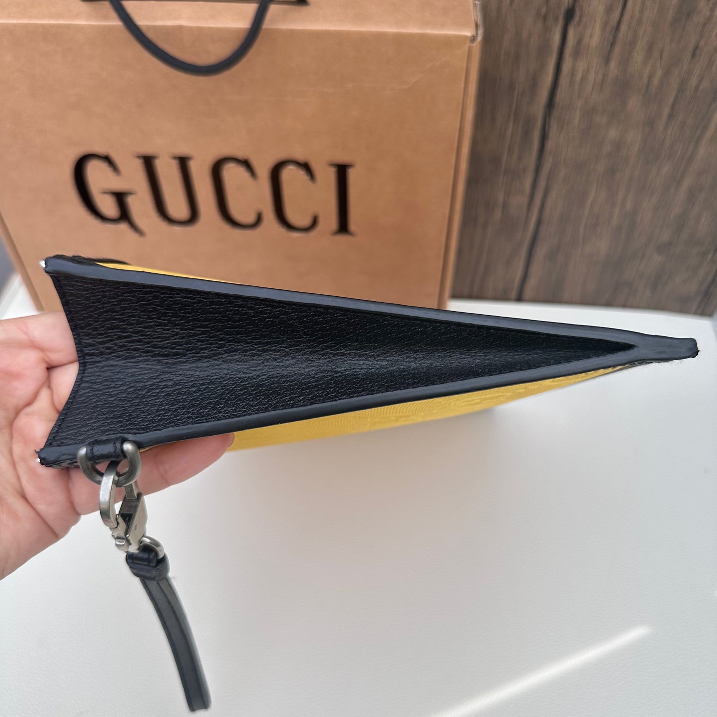 "Off The Grid" Econyl Wristlet Clutch Yellow