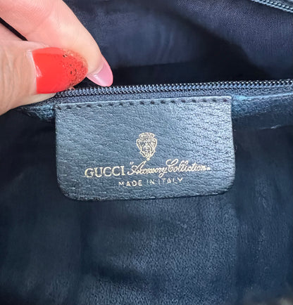 Vintage GG Supreme Navy Blue Boston Bag