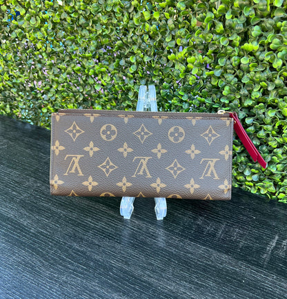 Adele Monogram Canvas Wallet Fuchsia