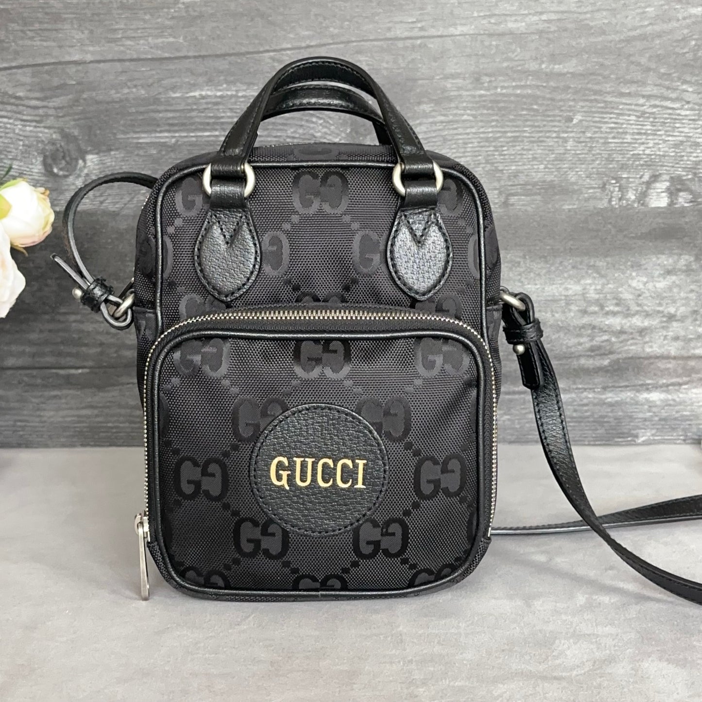 GG Black Econyl Off The Grid Crossbody Bag