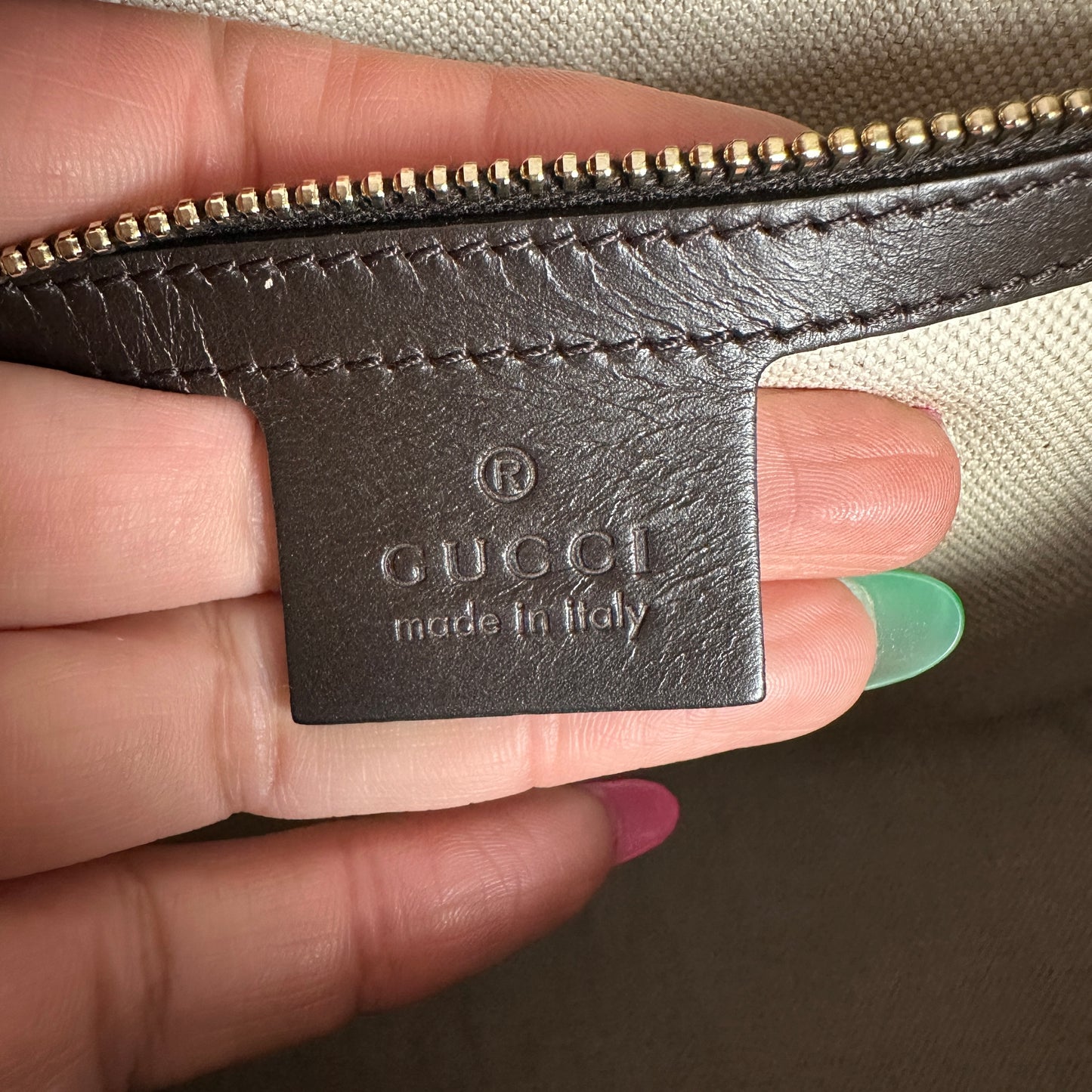 Gucci Vintage Web Dark Brown Medium Boston Bag
