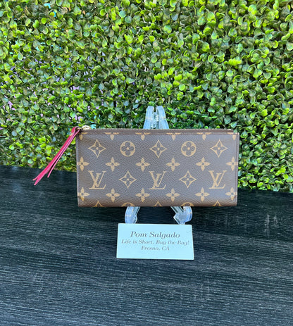 Adele Monogram Canvas Wallet Fuchsia