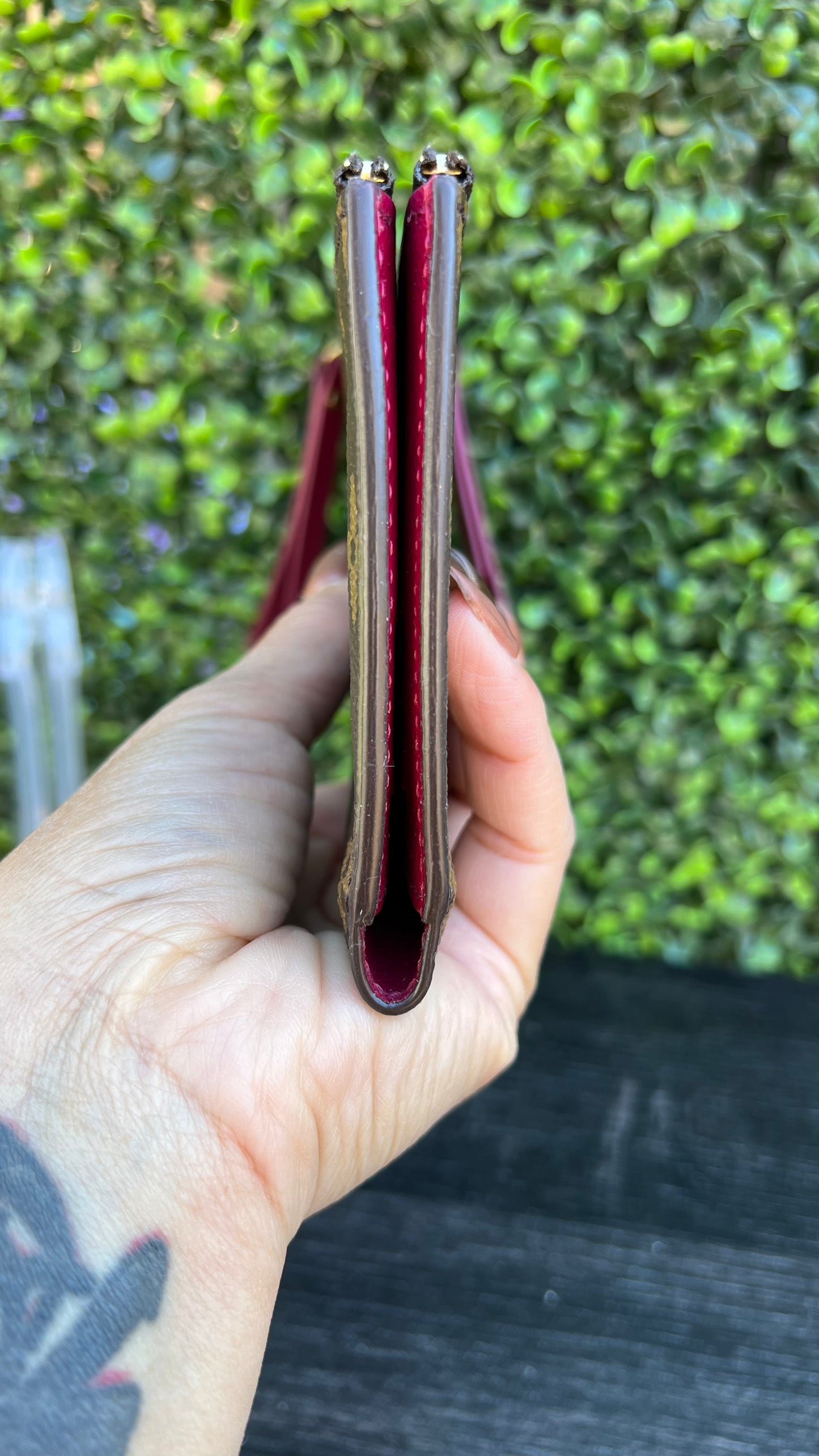 Adele Monogram Canvas Wallet Fuchsia