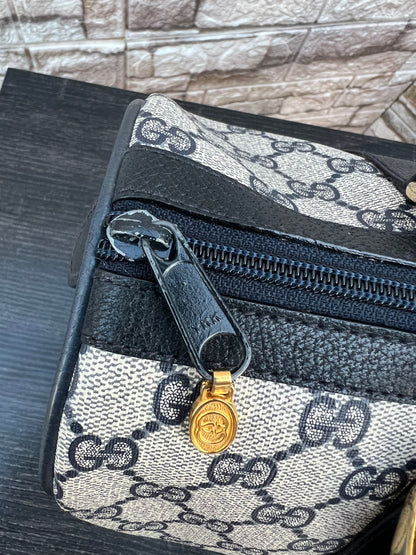 Vintage GG Supreme Navy Blue Boston Bag