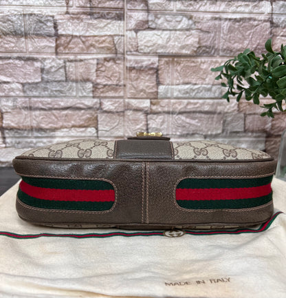 Vintage GG Supreme Sherry Line Equestrian Saddle Boots  Shoulder Bag