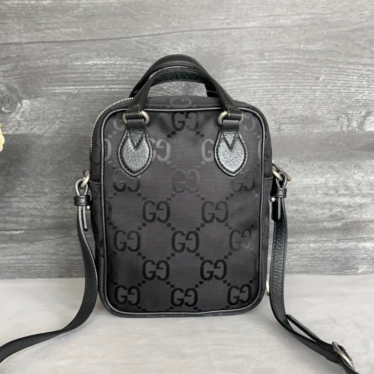 GG Black Econyl Off The Grid Crossbody Bag