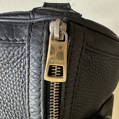 Vintage Web boston bag in black Leather