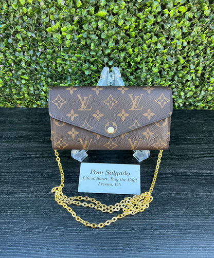 Sarah Monogram Wallet New Model with Wallet to Clutch