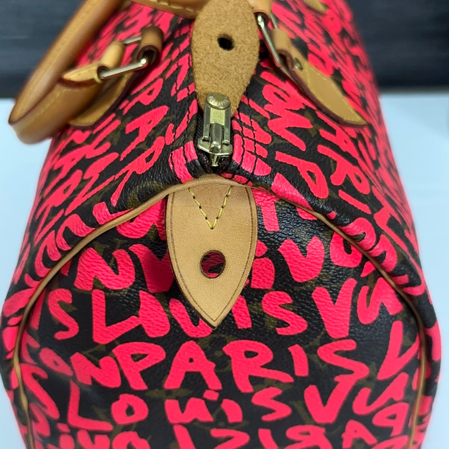 Authentic Pre-Owned Limited Edition Stephen Sprouse Graffiti Speedy 30 in Fuschia Pink