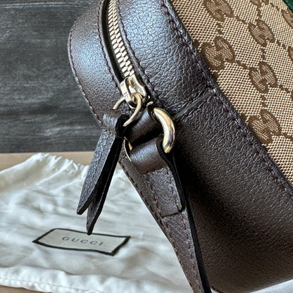 Authentic Preowned GG Vintage Web Webby Bee Shoulder Bag in Dark Brown