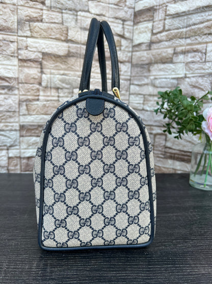 Vintage GG Supreme Navy Blue Boston Bag