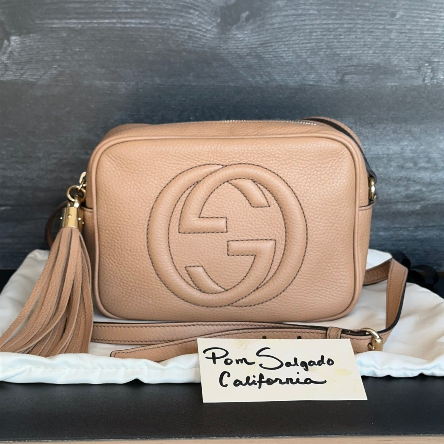 Soho Disco Crossbody Bag Camelia Pebbled Leather