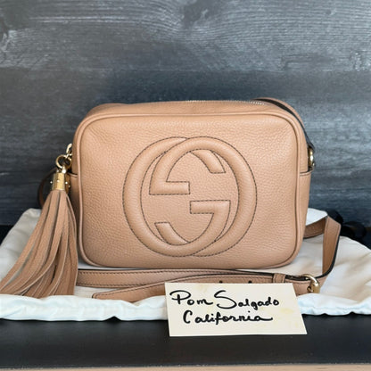 Soho Disco Crossbody Bag Camelia Pebbled Leather