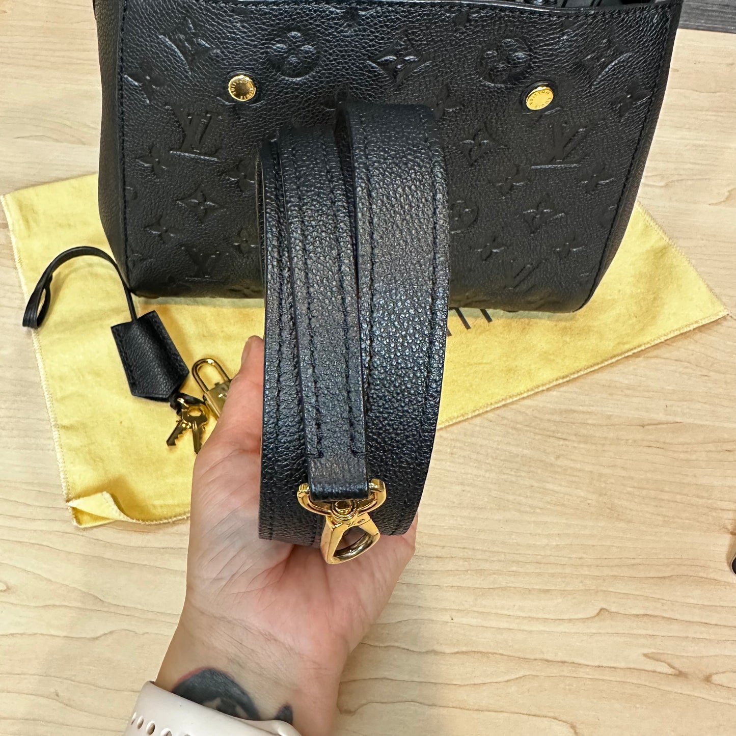Montaigne BB Black Empreinte Leather